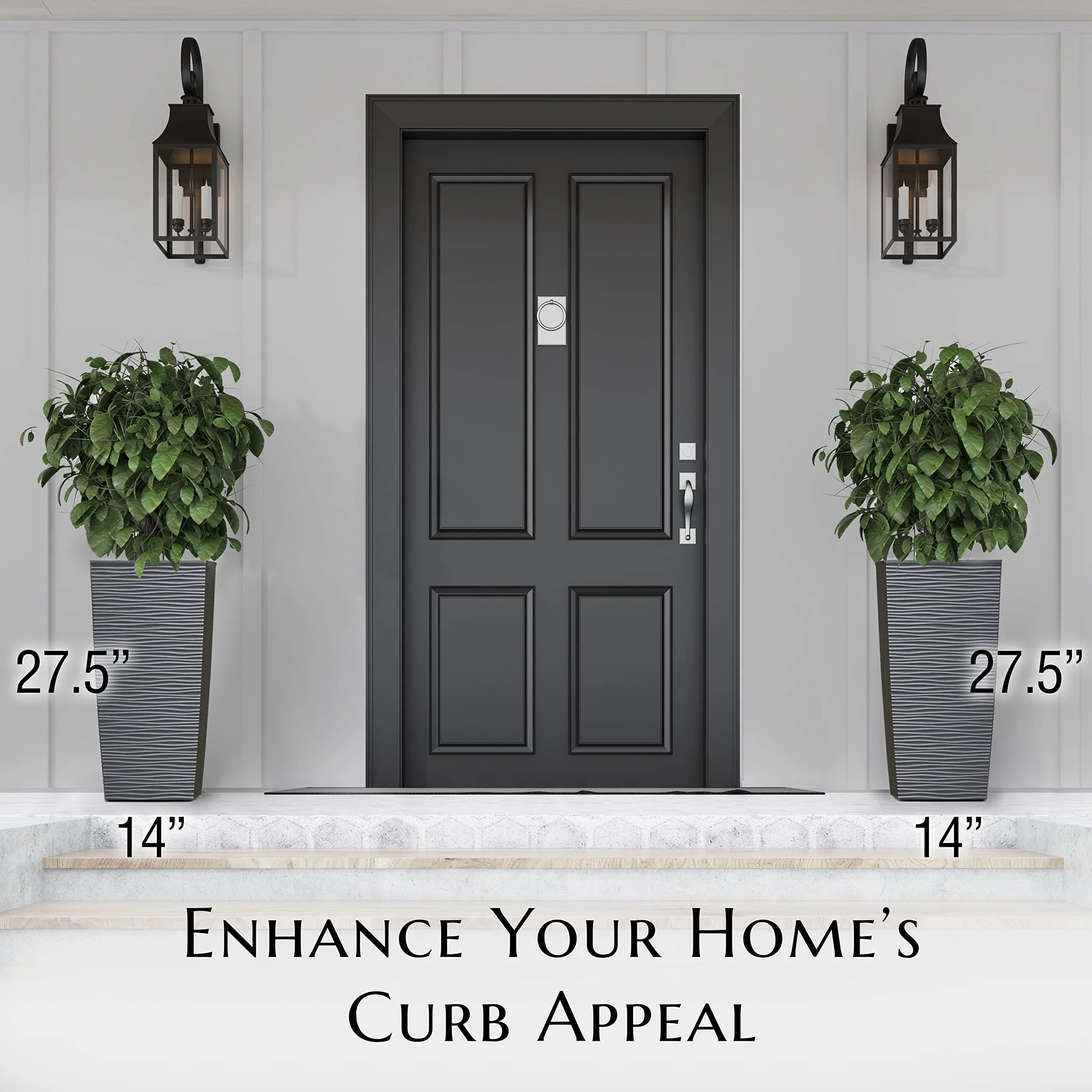 Mueller 27.5" M-Resin Tall Planter, Modern Design, Frost & Sun Resistant, Indoor/Outdoor Use