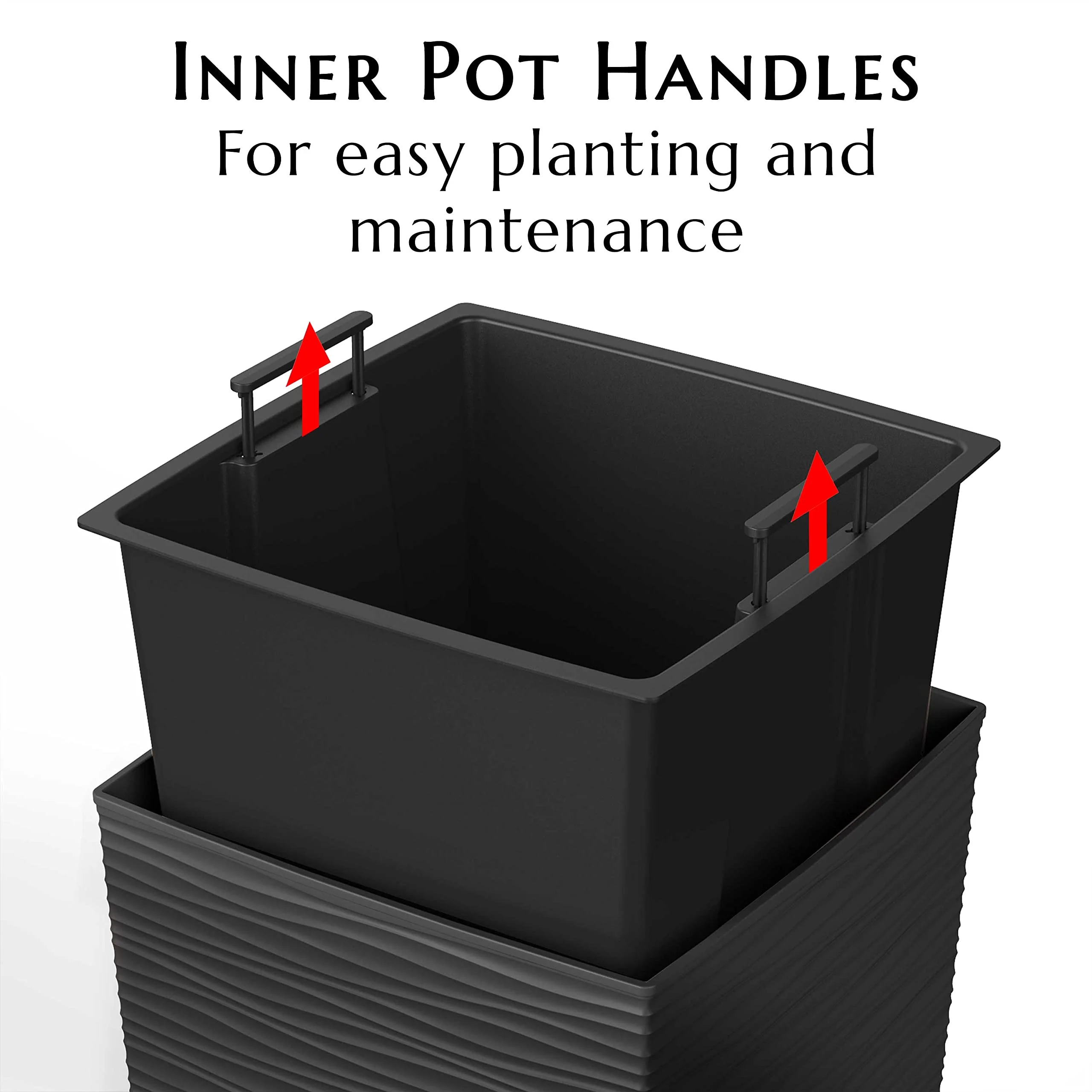 Mueller 27.5" M-Resin Tall Planter, Modern Design, Frost & Sun Resistant, Indoor/Outdoor Use