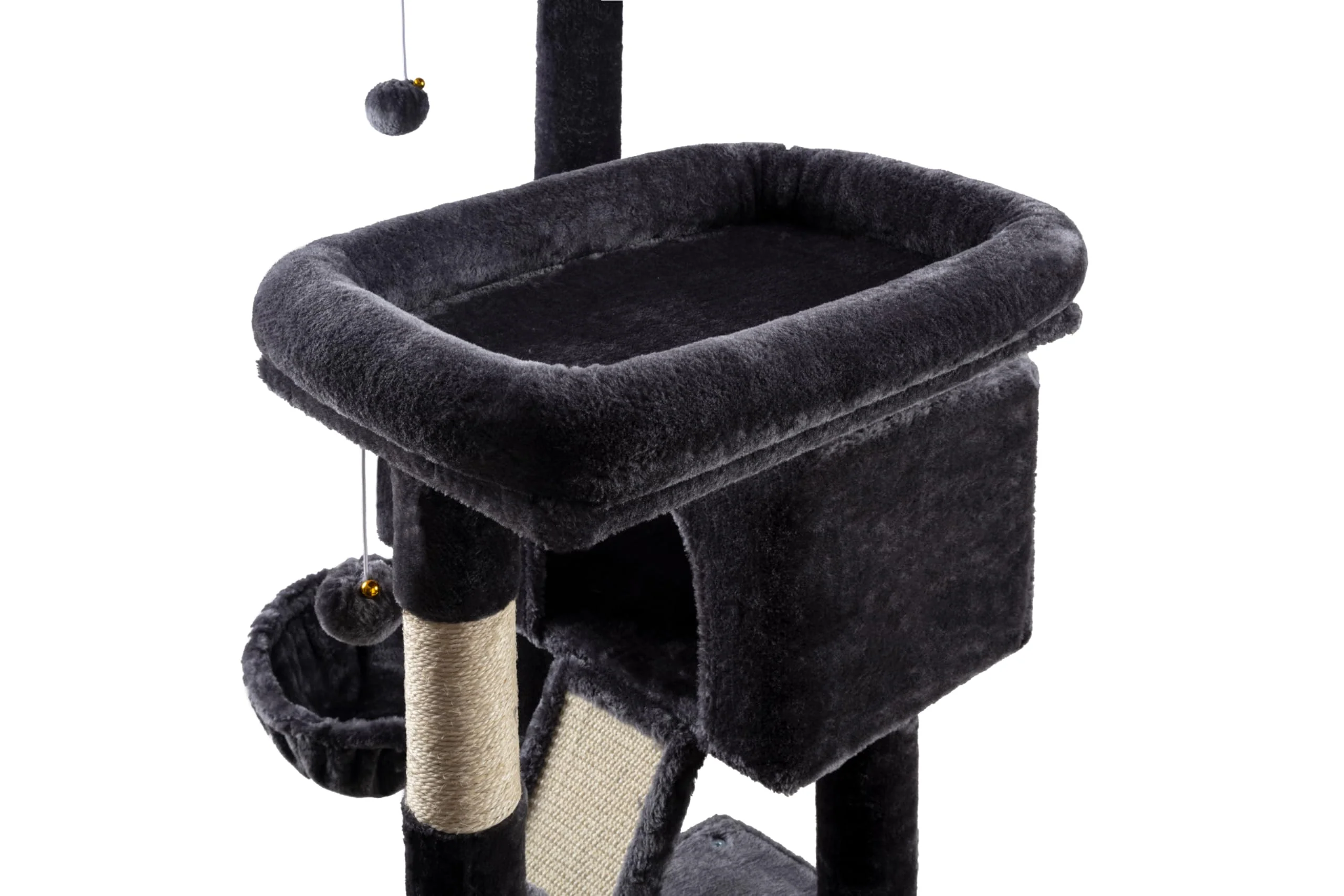 MUTICOR 66" Multi-Level Cat Tree Tower with Sisal Posts, Large Perch, Condos & Hammock - Durable & Easy Assembly