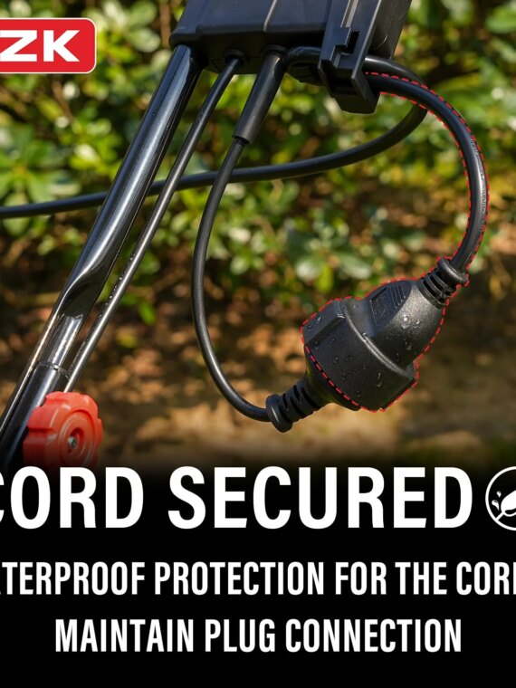 MZK 13" 12-Amp Electric Dethatcher & Scarifier, 2-in-1 Lawn Tool with Adjustable Depth