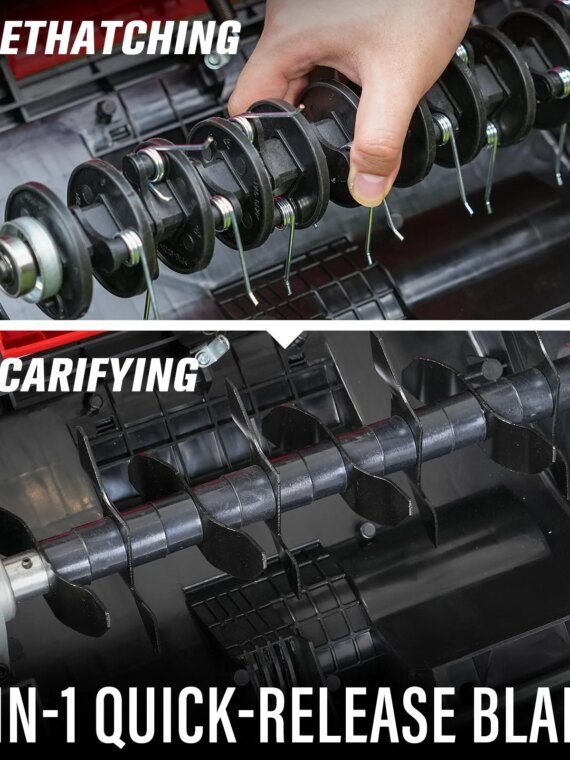 MZK 13" 12-Amp Electric Dethatcher & Scarifier, 2-in-1 Lawn Tool with Adjustable Depth