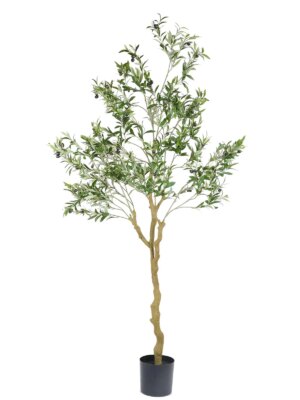 Nafresh 7ft Tall Realistic Faux Olive Tree - Lifelike Artificial Plant for Home Decor