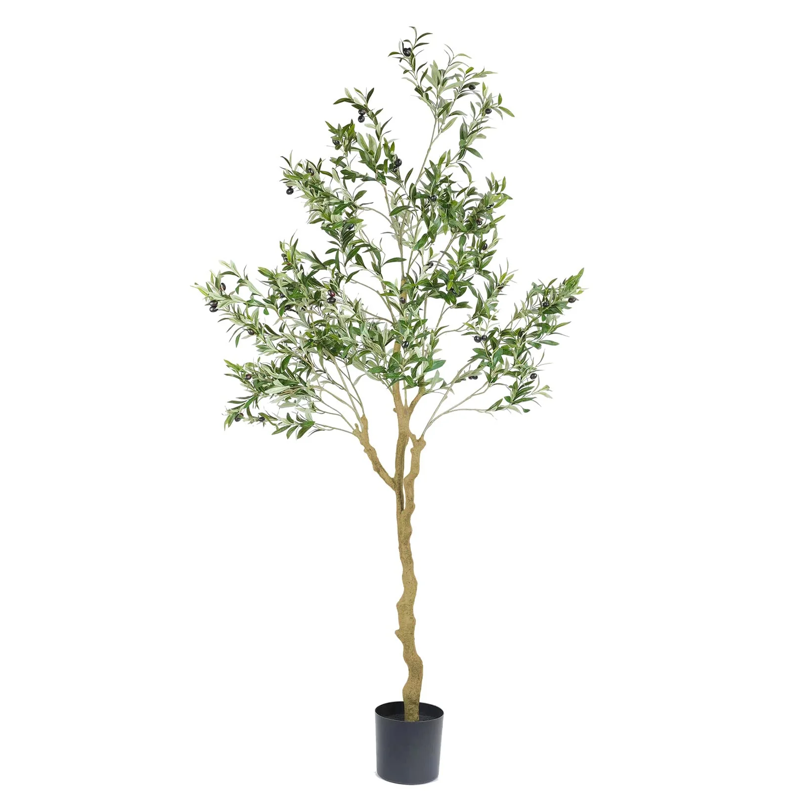 Nafresh 7ft Tall Realistic Faux Olive Tree - Lifelike Artificial Plant for Home Decor