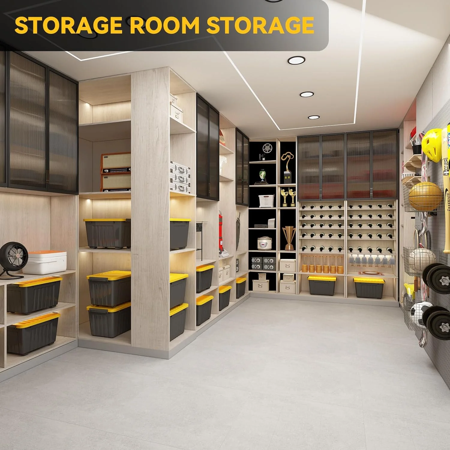 Nazhura 6-Pack 72QT Stackable Plastic Storage Bins with Latching Buckles, Durable and Space-Saving