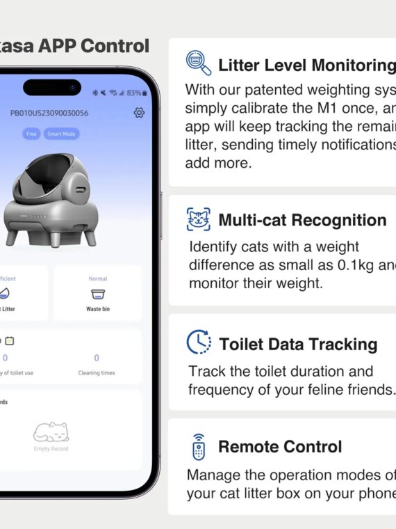 Neakasa M1 Open-Top Self-Cleaning Cat Litter Box, 11.23L Capacity, Multi-Cat Friendly, App-Controlled, Quiet Operation