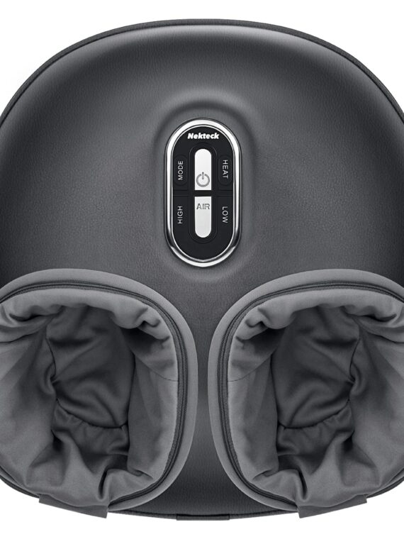 Nekteck Shiatsu Foot Massager with Heat, Adjustable Air Compression, Deep-Kneading Nodes, Removable Cover