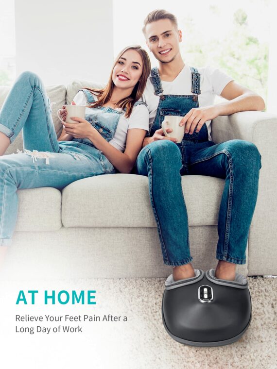 Nekteck Shiatsu Foot Massager with Heat, Adjustable Air Compression, Deep-Kneading Nodes, Removable Cover