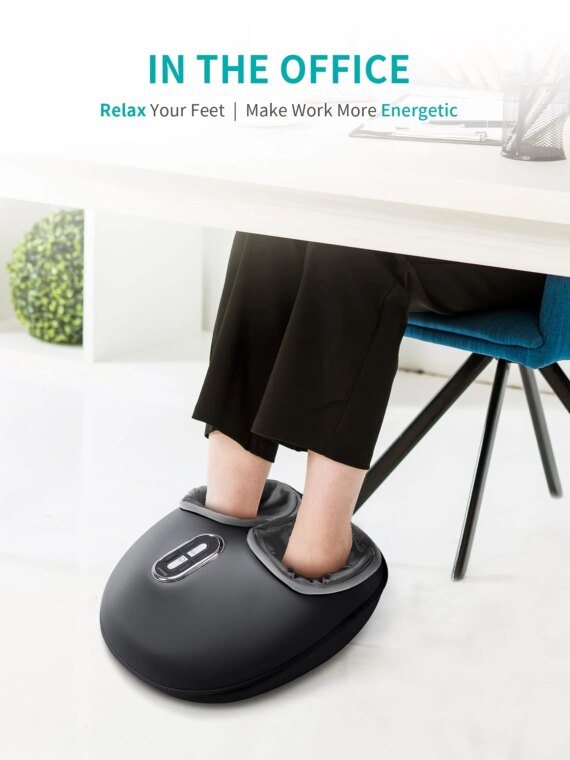 Nekteck Shiatsu Foot Massager with Heat, Adjustable Air Compression, Deep-Kneading Nodes, Removable Cover