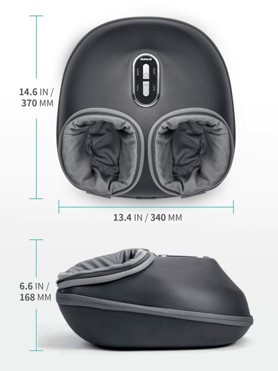 Nekteck Shiatsu Foot Massager with Heat, Adjustable Air Compression, Deep-Kneading Nodes, Removable Cover