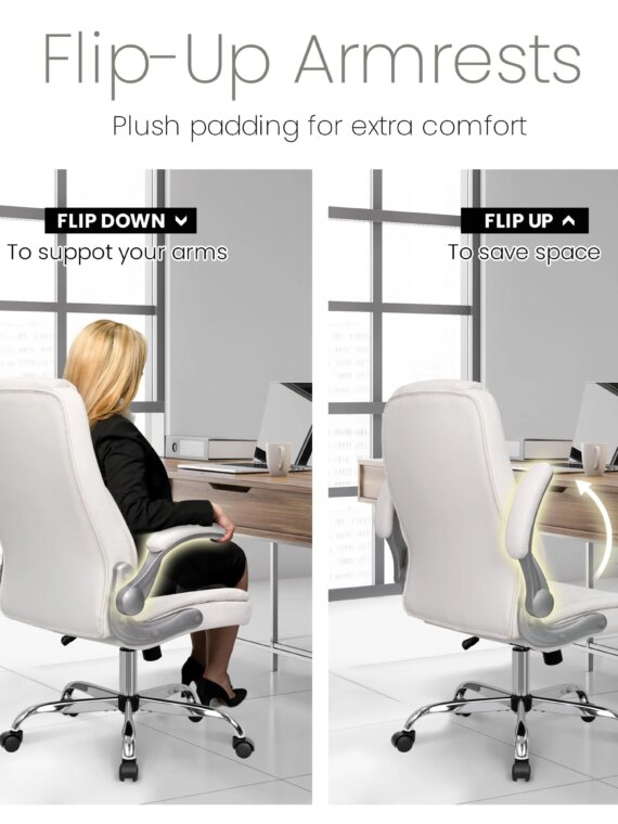 NEO CHAIR Ergonomic Executive Office Chair, PU Leather, Adjustable Armrests, Tilt Lock, 360° Swivel, Sturdy Metal Base