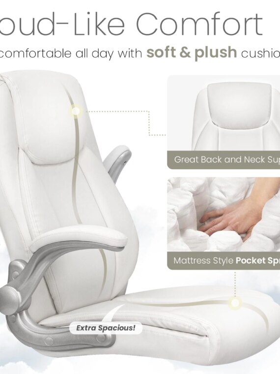 NEO CHAIR Ergonomic Executive Office Chair, PU Leather, Adjustable Armrests, Tilt Lock, 360° Swivel, Sturdy Metal Base