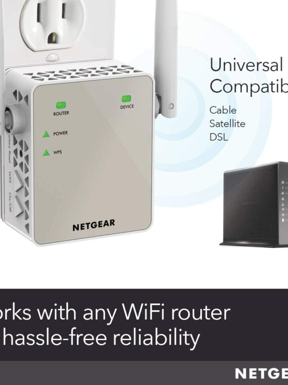 NETGEAR EX6120 Wi-Fi Range Extender, AC1200 Dual Band, 1500 Sq Ft Coverage, 25 Devices, Up to 1200Mbps Speed