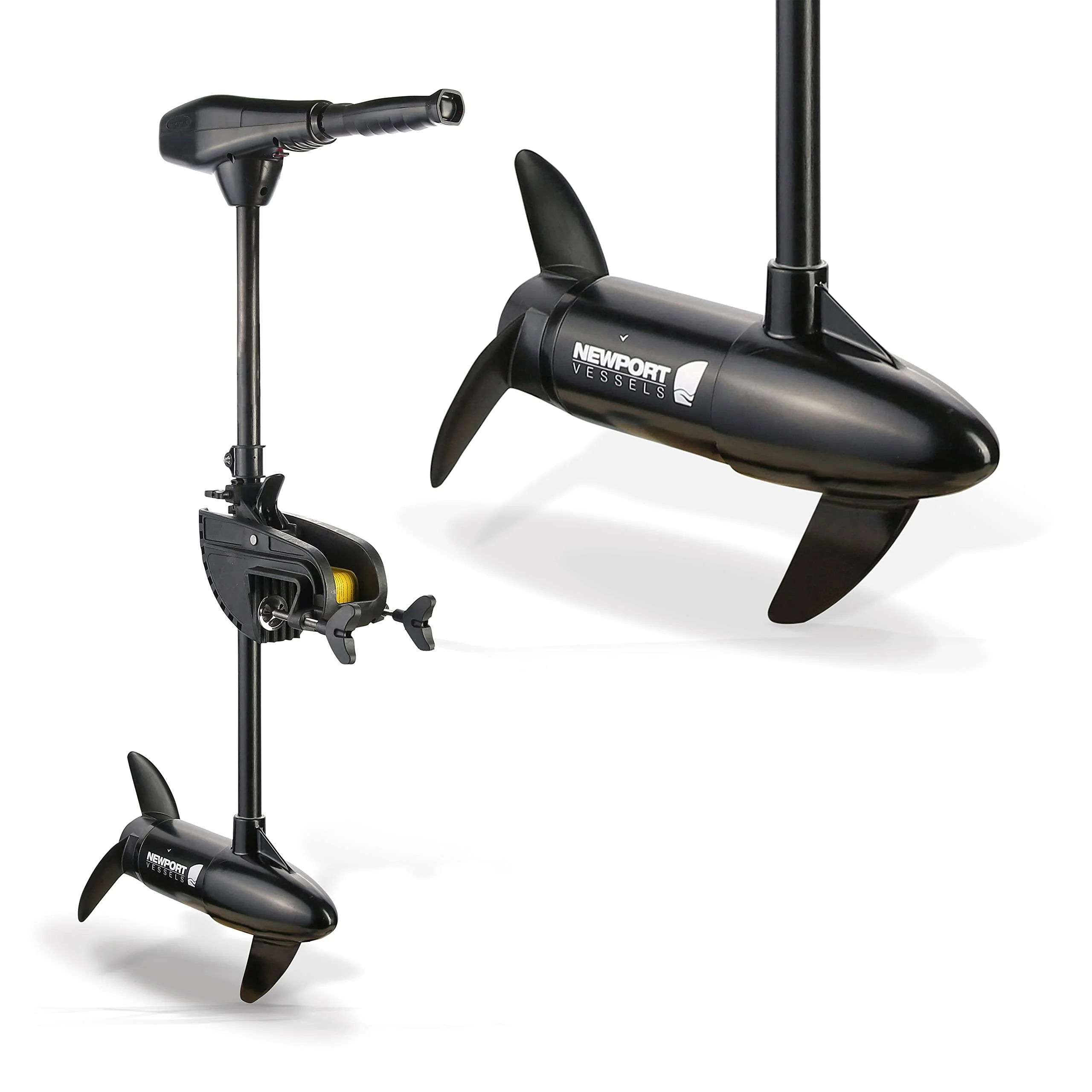 Newport NV Series 55lb Thrust Saltwater Electric Trolling Motor, 12V, Adjustable Shaft, Battery Meter, Telescoping Tiller