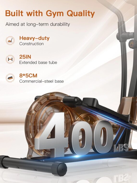 Niceday Elliptical Exercise Machine, Light-Commercial Grade, 16 Resistance Levels, Ultra-Silent, 400LBS Capacity, Home Gym Equipment