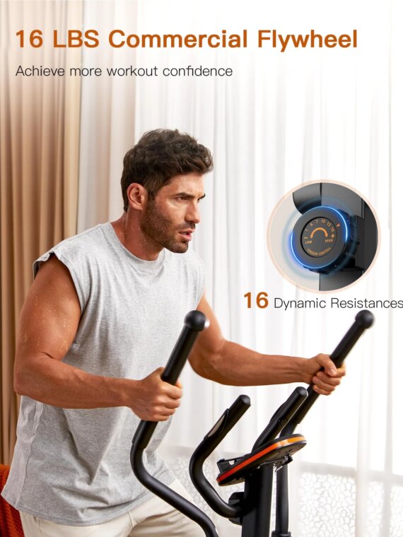 Niceday Elliptical Exercise Machine, Light-Commercial Grade, 16 Resistance Levels, Ultra-Silent, 400LBS Capacity, Home Gym Equipment