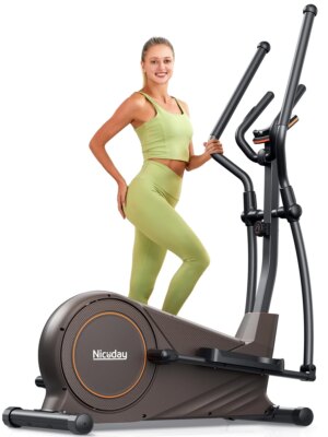 Niceday Elliptical Exercise Machine, Light-Commercial Grade, 16 Resistance Levels, Ultra-Silent, 400LBS Capacity, Home Gym Equipment