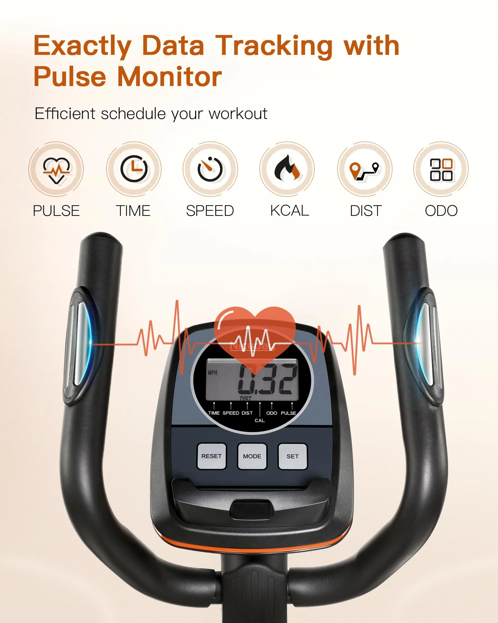 Niceday Elliptical Exercise Machine, Light-Commercial Grade, 16 Resistance Levels, Ultra-Silent, 400LBS Capacity, Home Gym Equipment