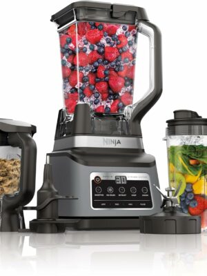 Ninja BN801 Professional Plus Kitchen System, 1400W, Auto-iQ, 5 Functions, 72-oz Blender, 64-oz Processor, 2 To-Go Cups, Grey