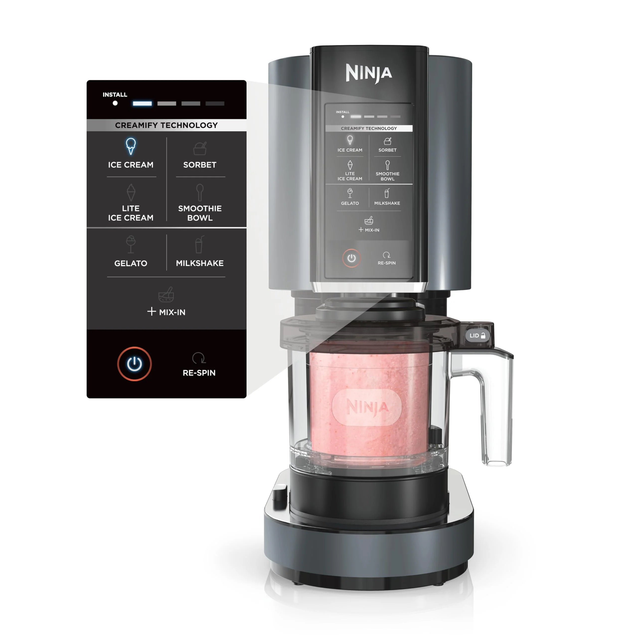 Ninja CREAMi 7-in-1 Ice Cream Maker, 800W, One-Touch Programs, Customizable Treats