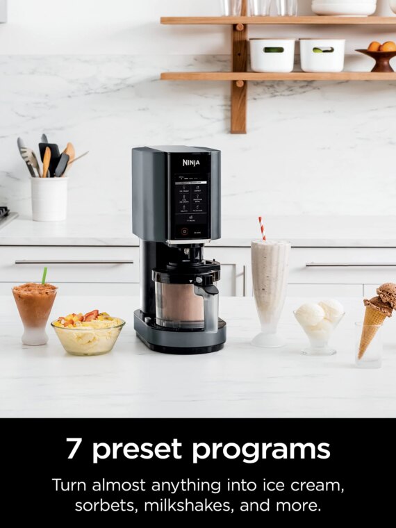 Ninja CREAMi 7-in-1 Ice Cream Maker, 800W, One-Touch Programs, Customizable Treats