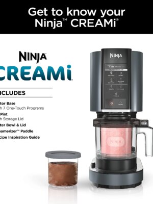Ninja CREAMi 7-in-1 Ice Cream Maker, 800W, One-Touch Programs, Customizable Treats
