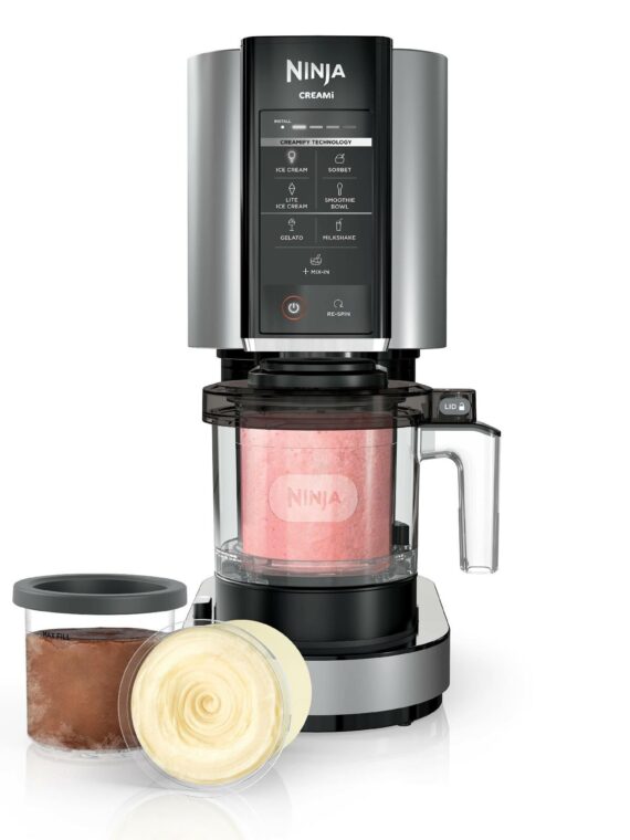 Ninja CREAMi Ice Cream Maker, Silver - Transforms Frozen Bases into Smooth Desserts with Creamify Technology