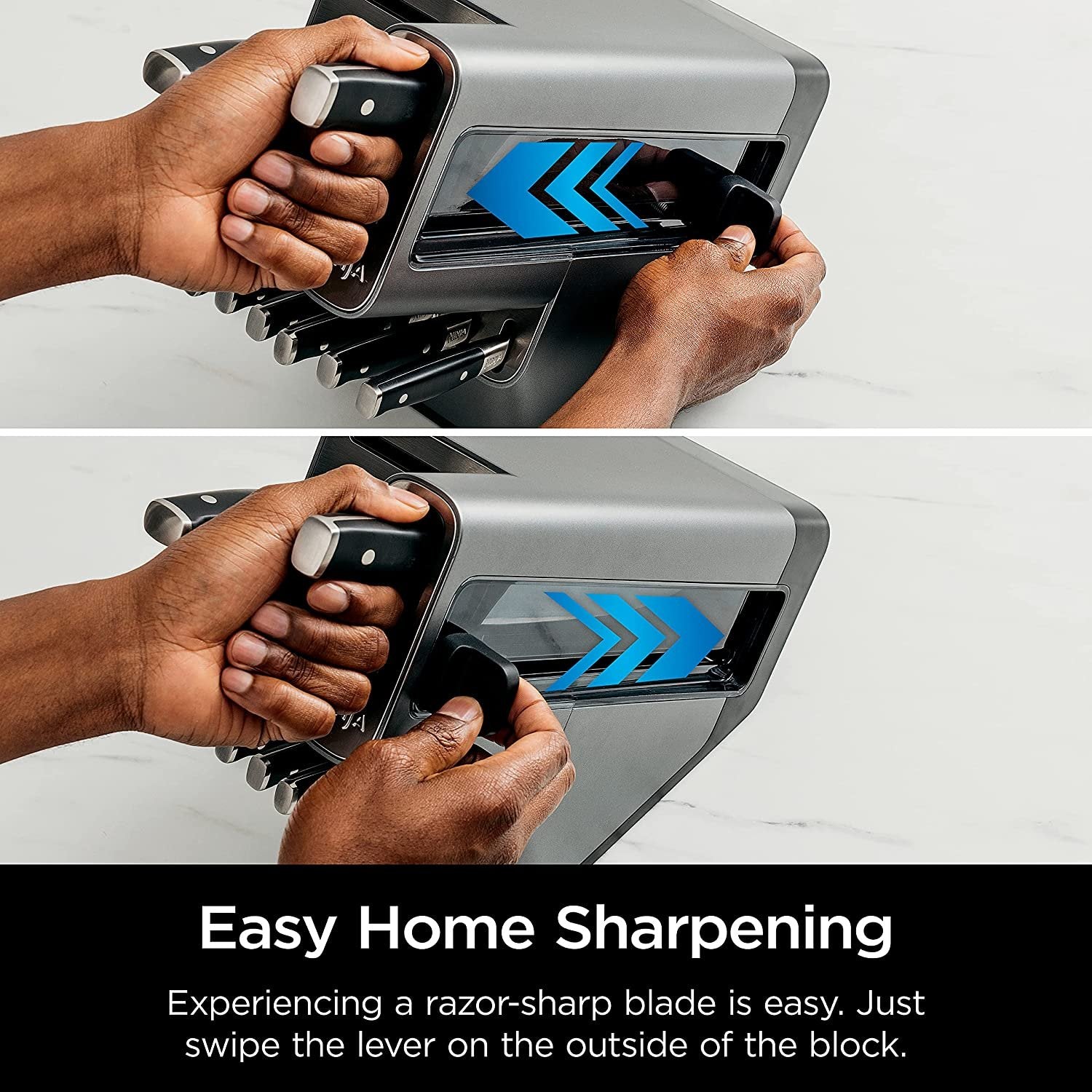 Ninja Foodi NeverDull 17-Piece Knife Block Set with Built-in Sharpener, Stainless Steel/Black