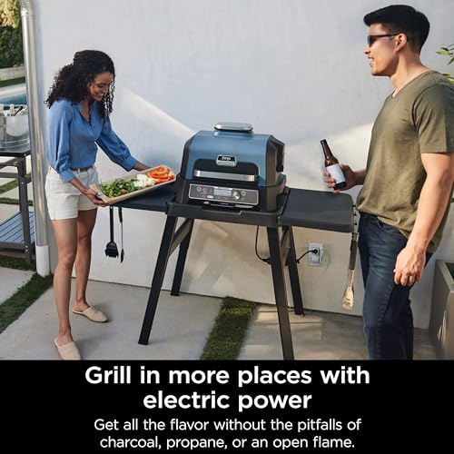 Ninja Woodfire Pro 7-in-1 Outdoor Grill & Smoker, XL Capacity, Smart App Control, Real Woodfire Flavors