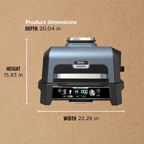 Ninja Woodfire Pro 7-in-1 Outdoor Grill & Smoker, XL Capacity, Smart App Control, Real Woodfire Flavors