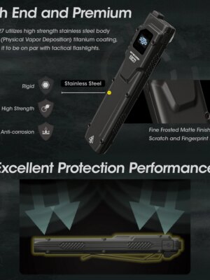 Nitecore EDC27 3000 Lumen Ultra Slim USB-C Rechargeable EDC Flashlight with Clip