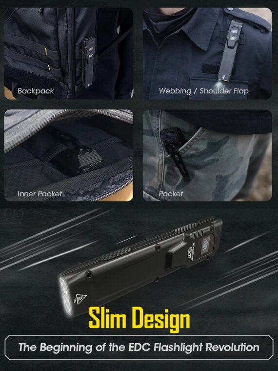 Nitecore EDC27 3000 Lumen Ultra Slim USB-C Rechargeable EDC Flashlight with Clip