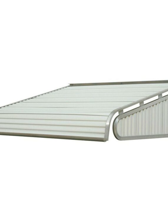 NuImage 1500 Series White Aluminum Door Canopy, 5 ft - Weather Resistant, Energy Saving