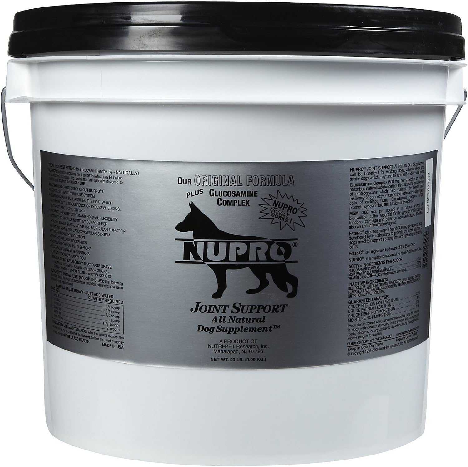 Nupro Joint Support for Dogs, Flavorless Ground Supplement, 20 lbs - Enhances Immunity & Joint Health