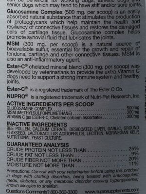 Nupro Joint Support for Dogs, Flavorless Ground Supplement, 20 lbs – Enhances Immunity & Joint Health