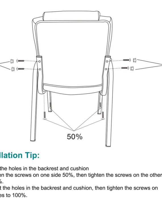 OLIXIS Reception Chairs Set of 4, Ergonomic PU Leather, Black, Metal Frame, Office & Waiting Room