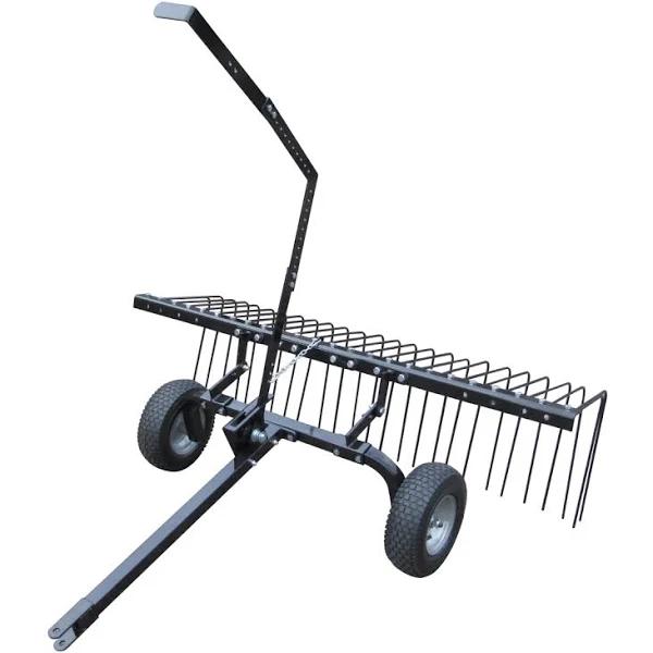 OpenHouse 72-Inch Pine Straw Rake with 28 Spring Steel Tines and Pneumatic Wheels