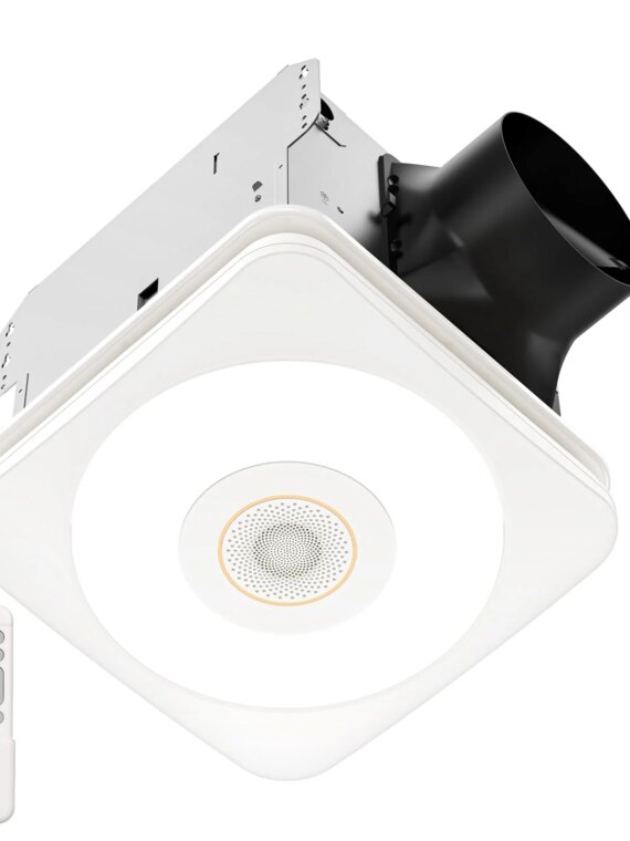 OREiN Bluetooth Bathroom Exhaust Fan with LED Light & Speaker, 110/160 CFM, Adjustable Color Temperature