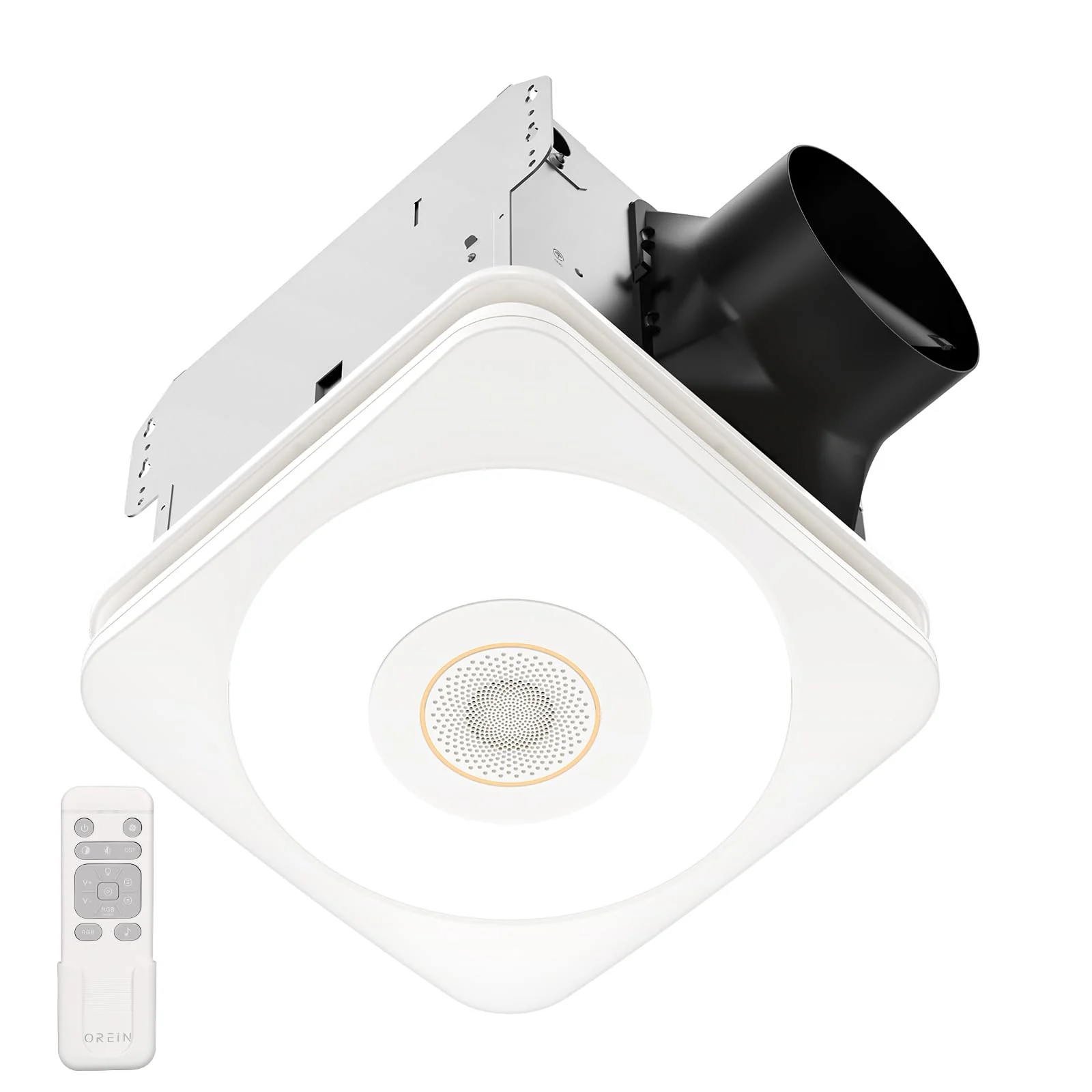 OREiN Bluetooth Bathroom Exhaust Fan with LED Light & Speaker, 110/160 CFM, Adjustable Color Temperature