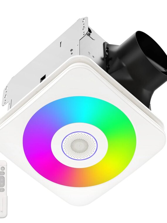 OREiN Bluetooth Bathroom Exhaust Fan with LED Light & Speaker, 110/160 CFM, Adjustable Color Temperature