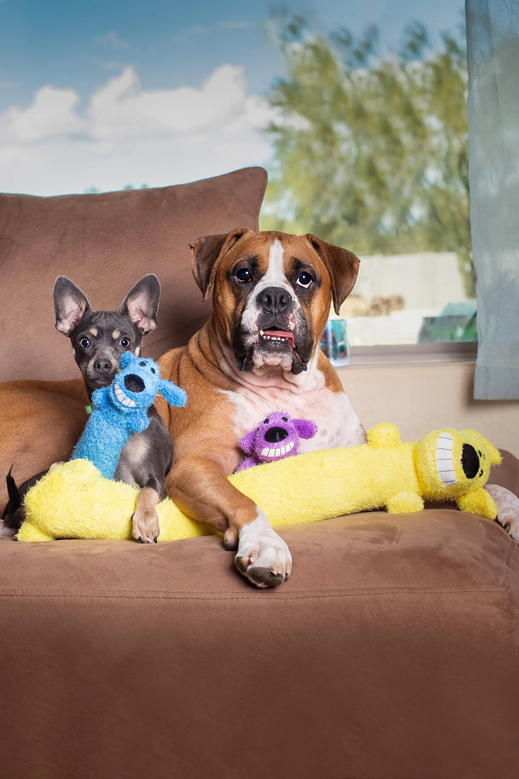 Original International Loofa Dog Mini 6-Inch Plush Toy with Squeaker for Small Dogs