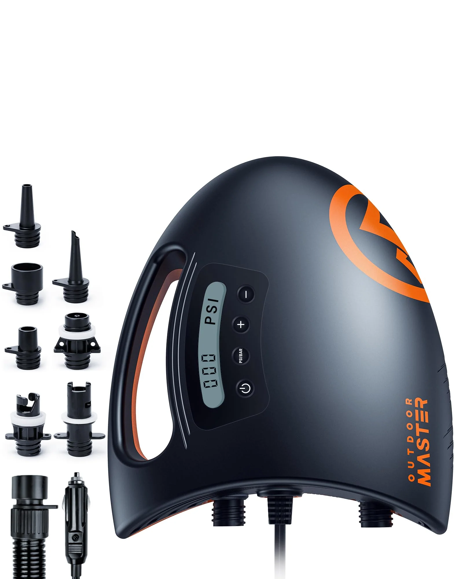 OutdoorMaster Shark 20PSI High Pressure SUP Electric Air Pump with Active Cooling, Dual Stage Inflation, and Digital Display