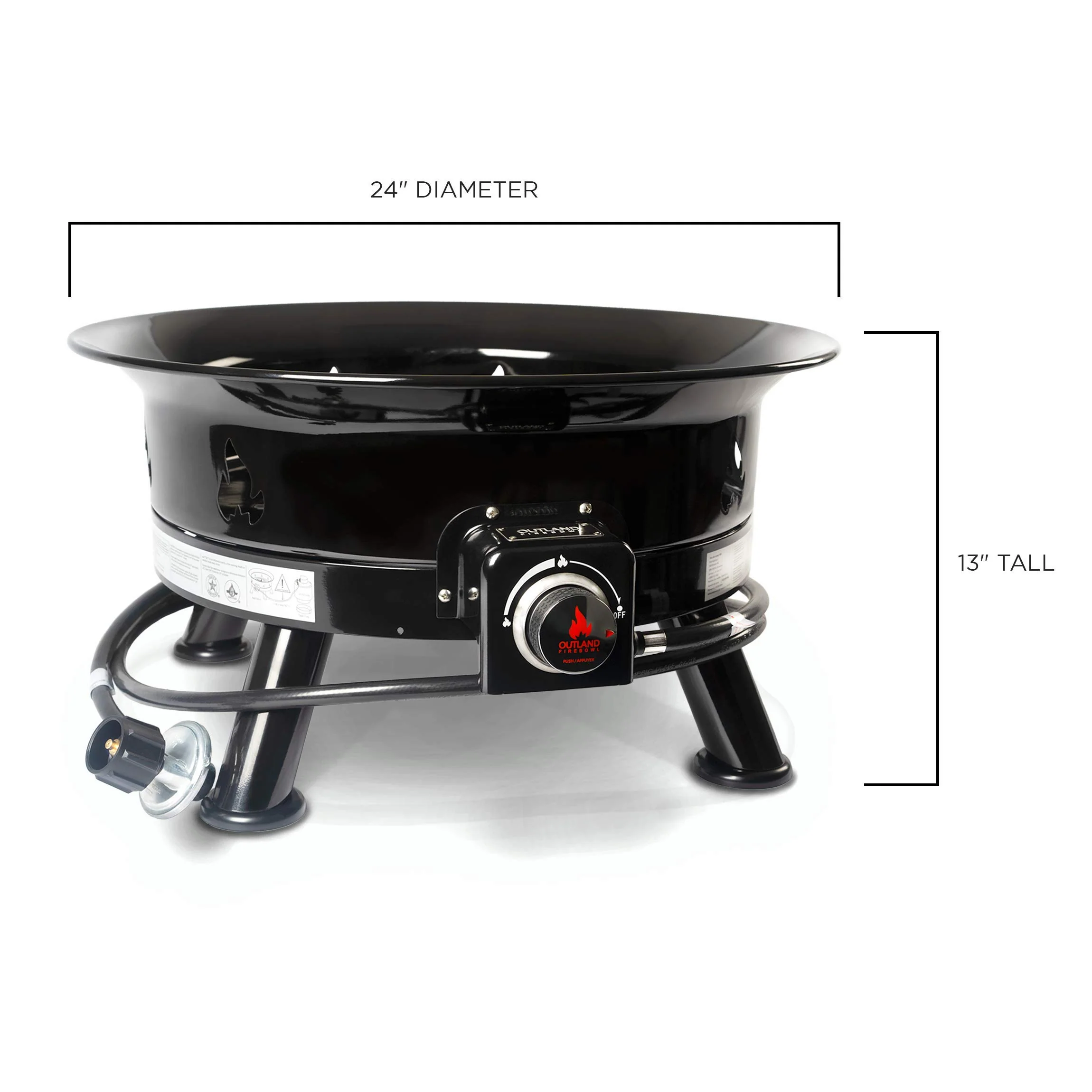 Outland Living 883 Mega Propane Gas Fire Pit - 58,000 BTU, Portable, No Assembly, CSA Approved, 24" Diameter