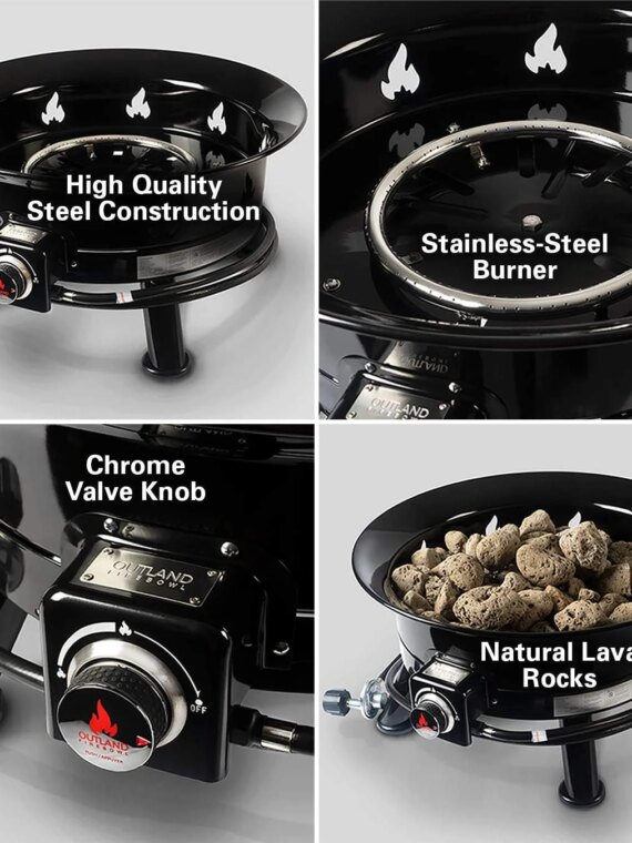 Outland Living 883 Mega Propane Gas Fire Pit - 58,000 BTU, Portable, No Assembly, CSA Approved, 24" Diameter