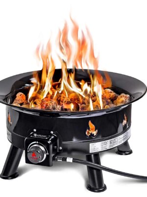 Outland Living 883 Mega Propane Gas Fire Pit - 58,000 BTU, Portable, No Assembly, CSA Approved, 24" Diameter