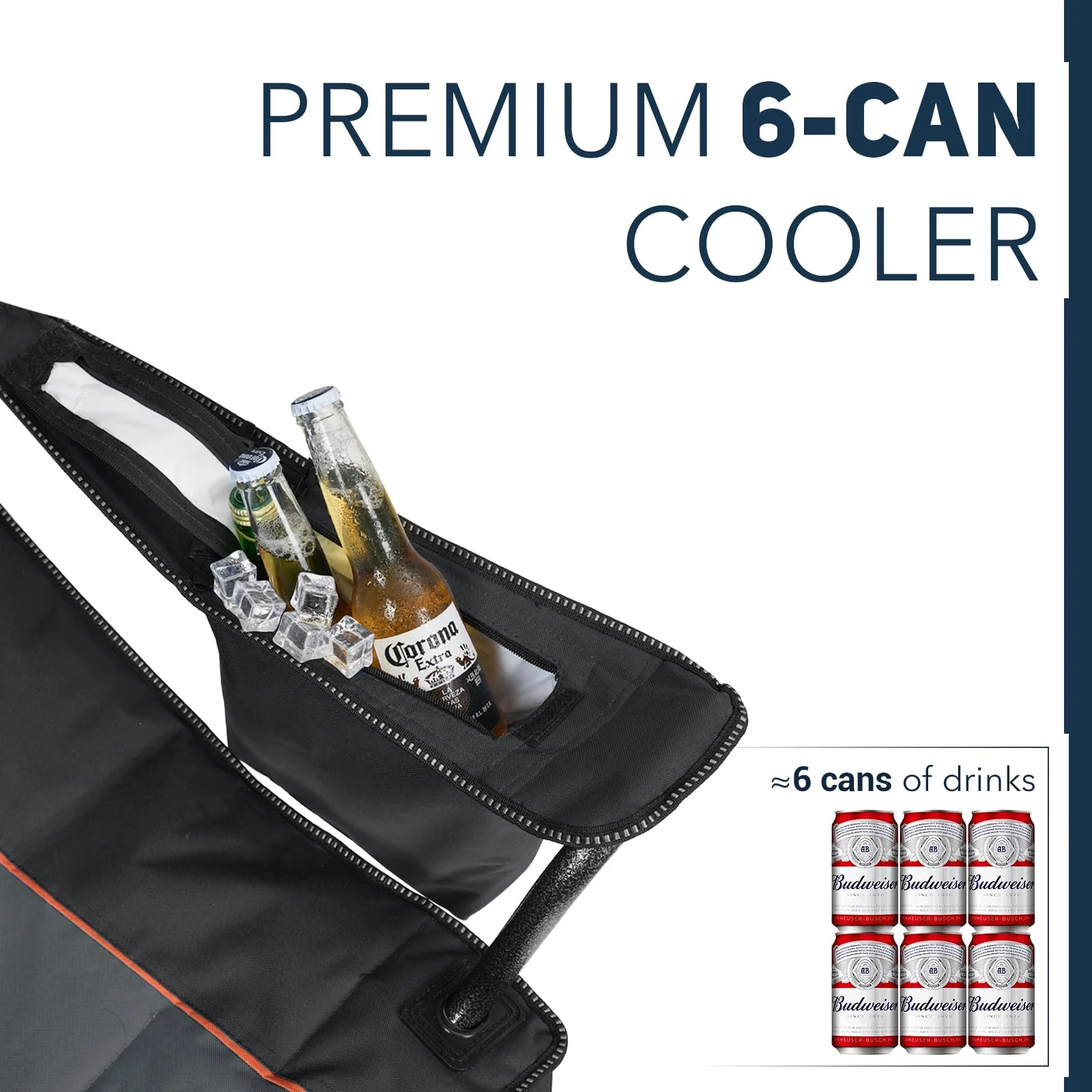 Overmont Oversized Folding Camping Chair 2-Pack, 450 lbs Capacity, with Cooler Bag & Cup Holder, Portable & Durable 600D Fabric