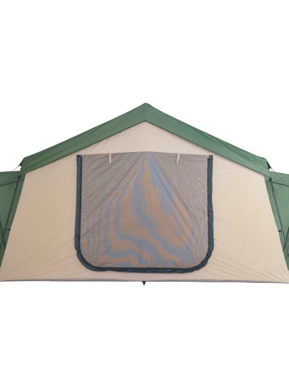 Ozark Trail 14-Person Cabin Tent, 2-Room, Screen Porch, Beige/Green, Camping Shelter