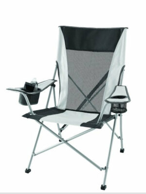 Ozark Trail 2-in-1 Tension Camp Rocking Chair, Gray, Steel Frame, 400 lbs Capacity