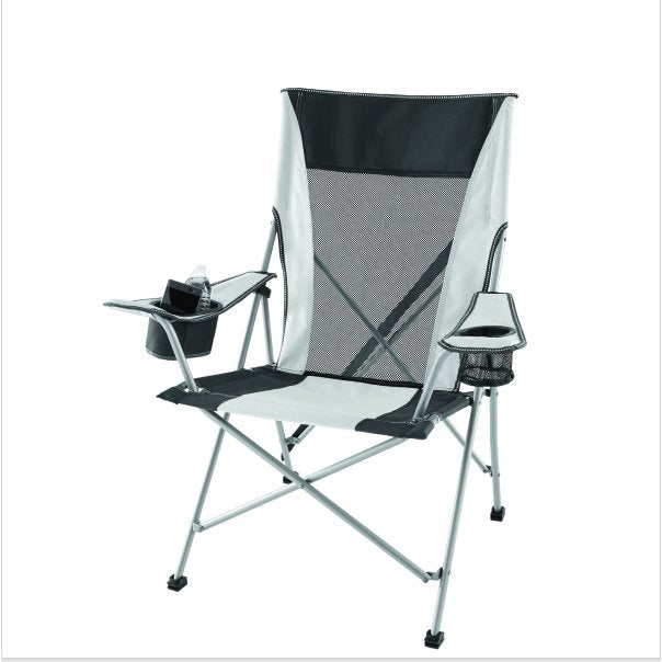 Ozark Trail 2-in-1 Tension Camp Rocking Chair, Gray, Steel Frame, 400 lbs Capacity