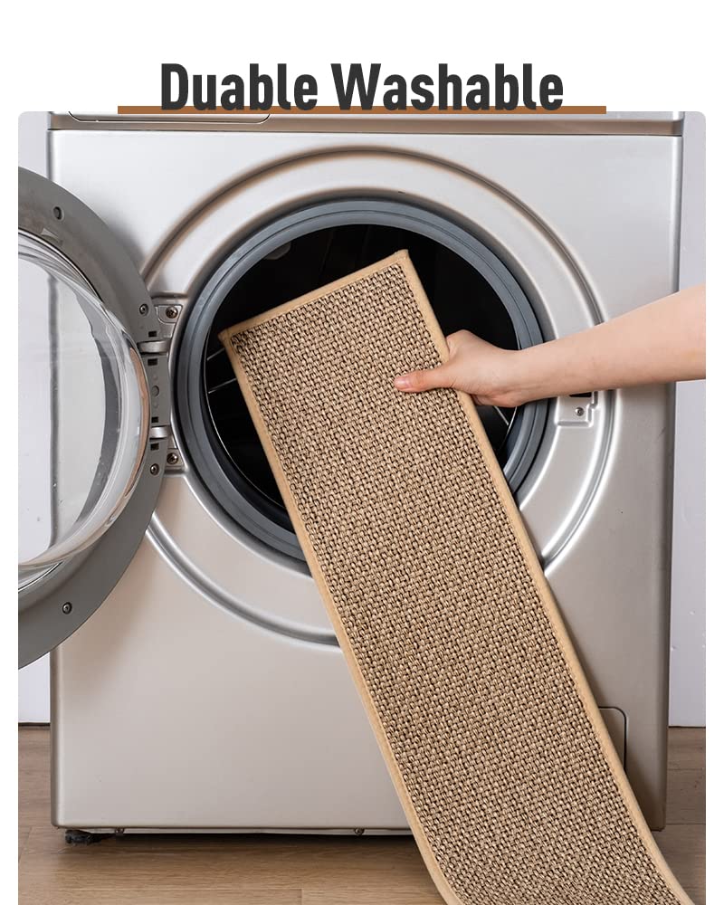 PADOOR 15PCS Non-Slip Stair Treads 8"x30" - Rubber Backing, Washable Carpet for Wood, Tile, Marble