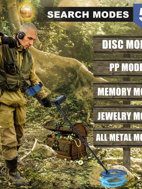 PalliPartners 12" Coil Metal Detector with Advanced DSP Chip, Lightweight, 5 Modes, Waterproof Coil, LCD Display